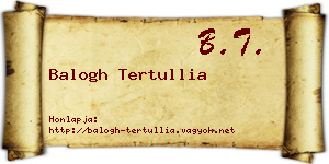 Balogh Tertullia névjegykártya